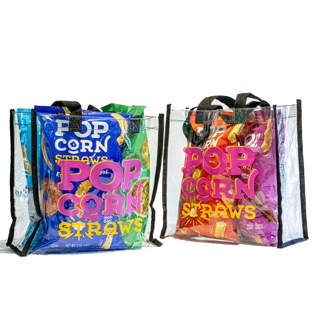 Popcorn Straws Clear Tote Bag