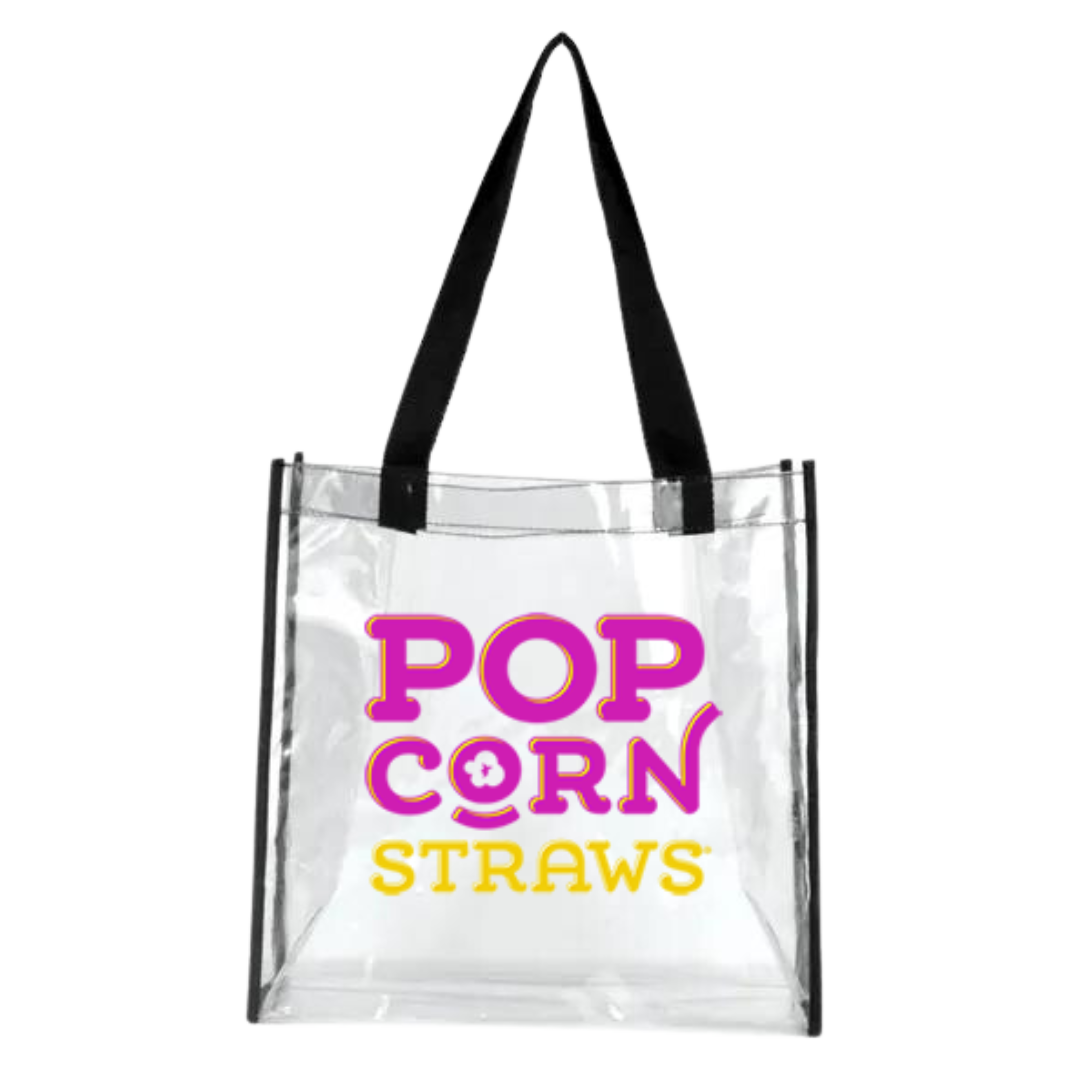 Popcorn Straws Clear Tote Bag